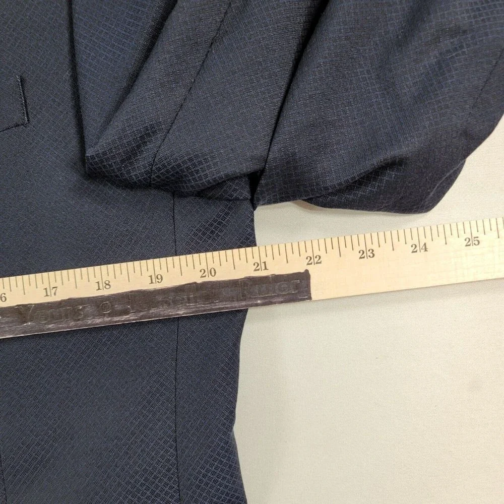 Alfani Slim-Fit Navy Tuxedo Suit Jacket Mens 42L Blue Diamond Grid‎ Pattern $360